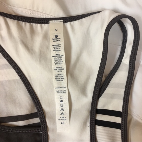Lululemon Blissed Out Tank White Gray Dress Size 6 - Picture 6 of 6